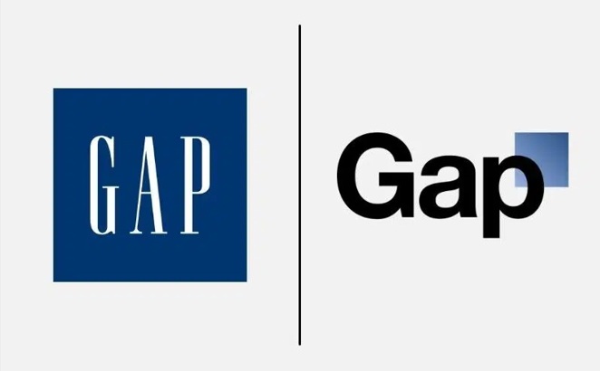 Imagen del Logo de GAP antes y despues del rediseño